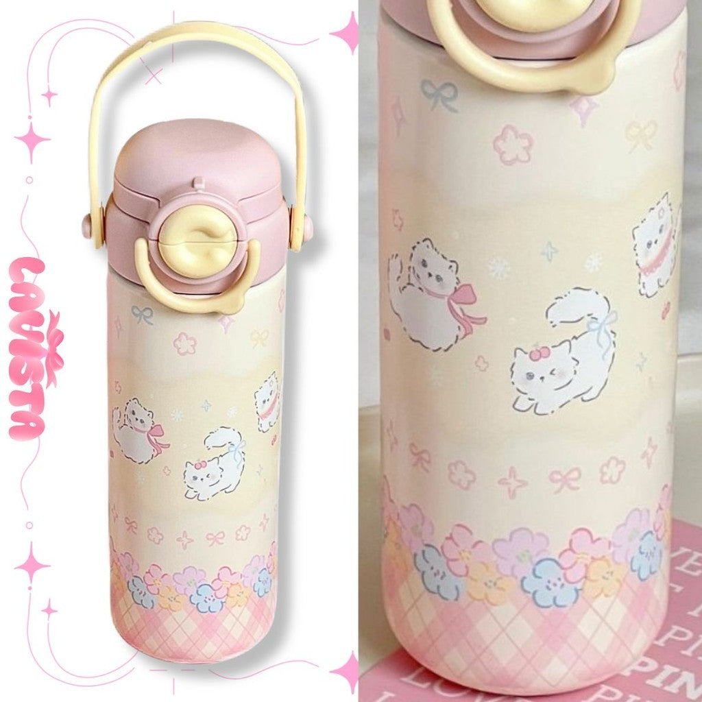 สแตนเลส316 500ML. ขวดน้ำเก็บความเย็นหูหิ้วสุดCUTE กระบอกเก็บความเย็น