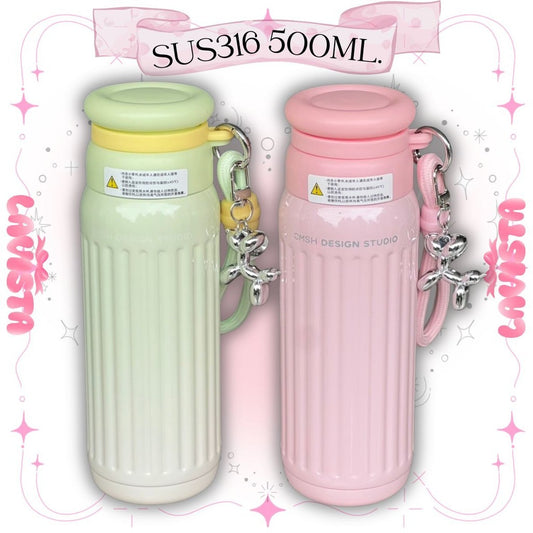 ขวดเก็บความเย็น"สีกลิตเตอร์" สแตนเลส316 530ML.