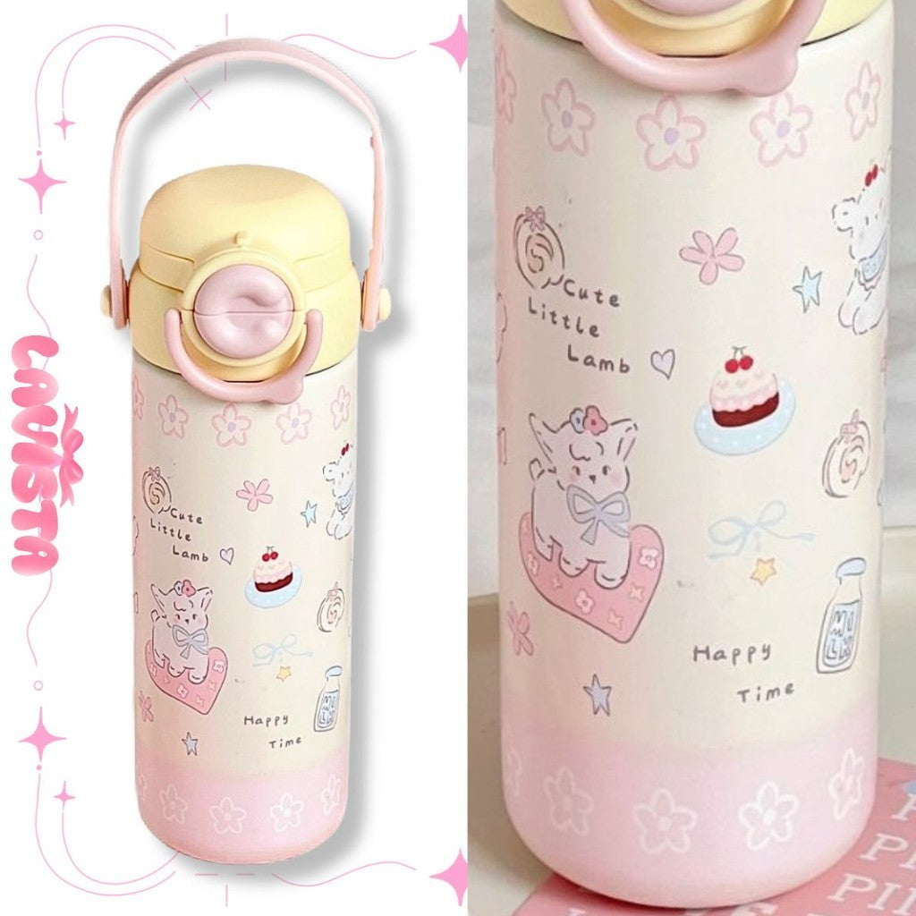 สแตนเลส316 500ML. ขวดน้ำเก็บความเย็นหูหิ้วสุดCUTE กระบอกเก็บความเย็น