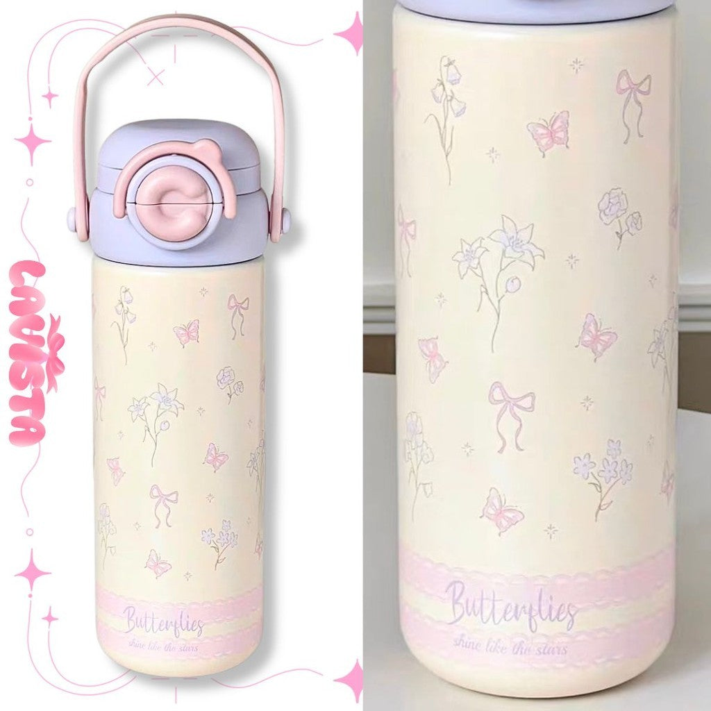 สแตนเลส316 500ML. ขวดน้ำเก็บความเย็นหูหิ้วสุดCUTE กระบอกเก็บความเย็น