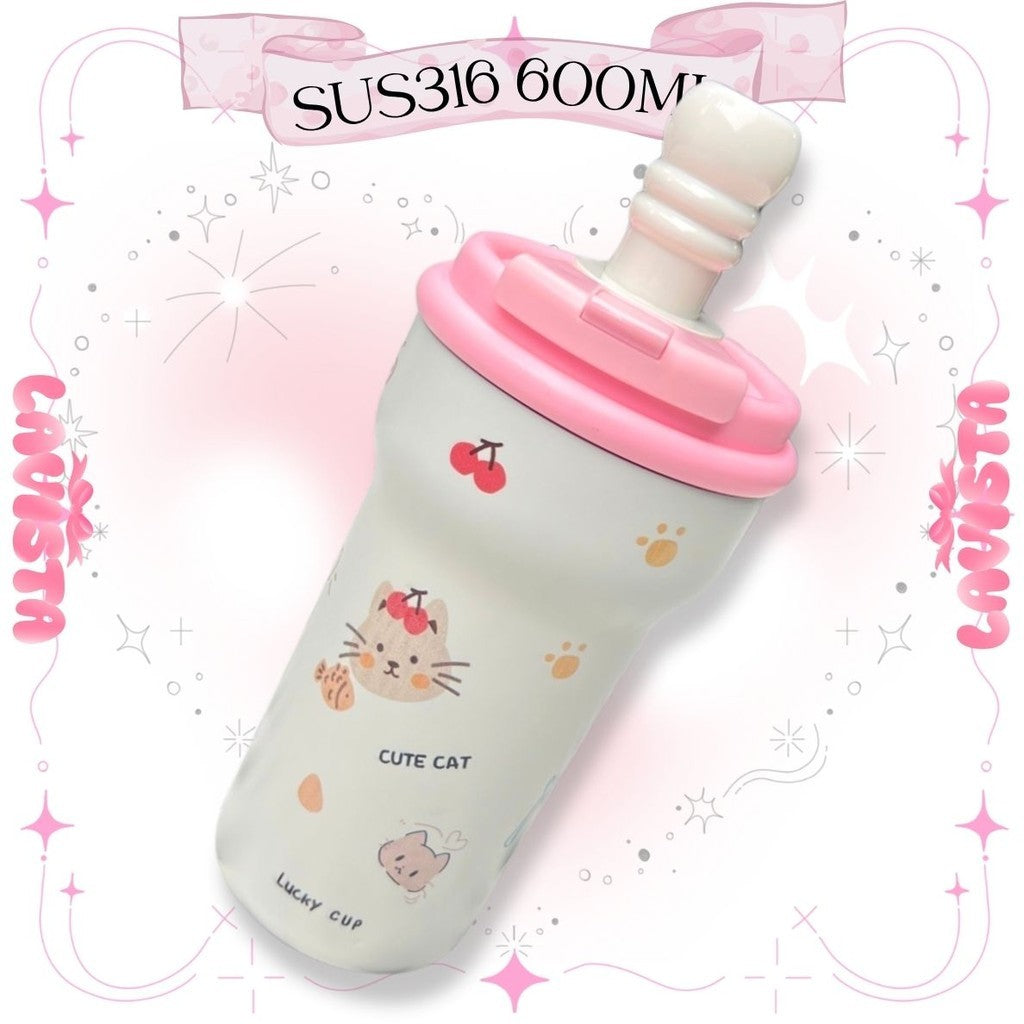 แก้วเก็บความเย็นLUCKY CUP "ซับเซรามิก" ความจุ600ML.