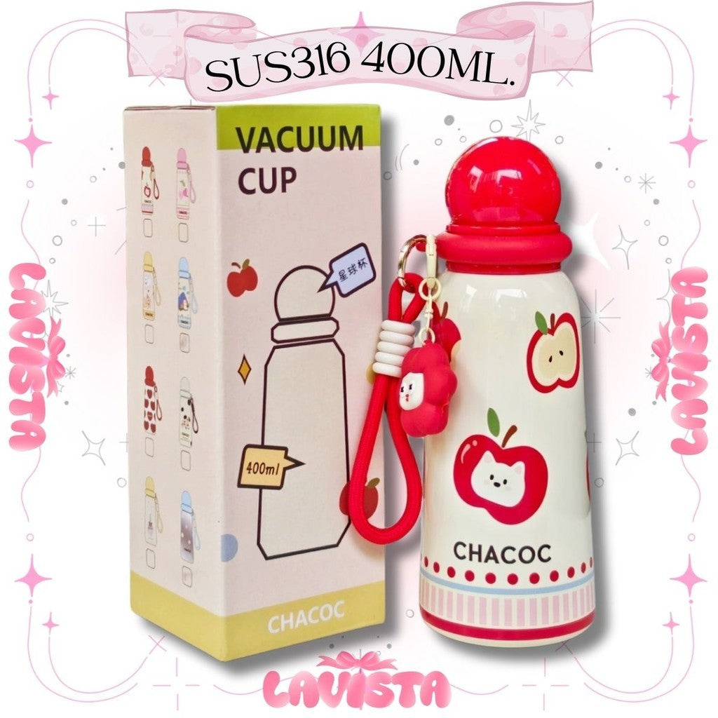ขวดน้ำเก็บความเย็นCHACOCพร้อมพวงกุญแจ SUS316  400ML.