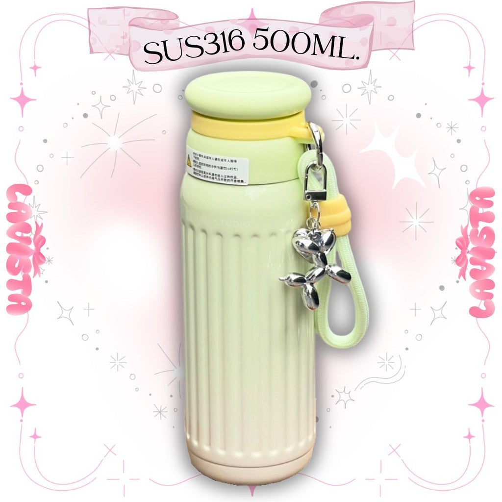 ขวดเก็บความเย็น"สีกลิตเตอร์" สแตนเลส316 530ML.
