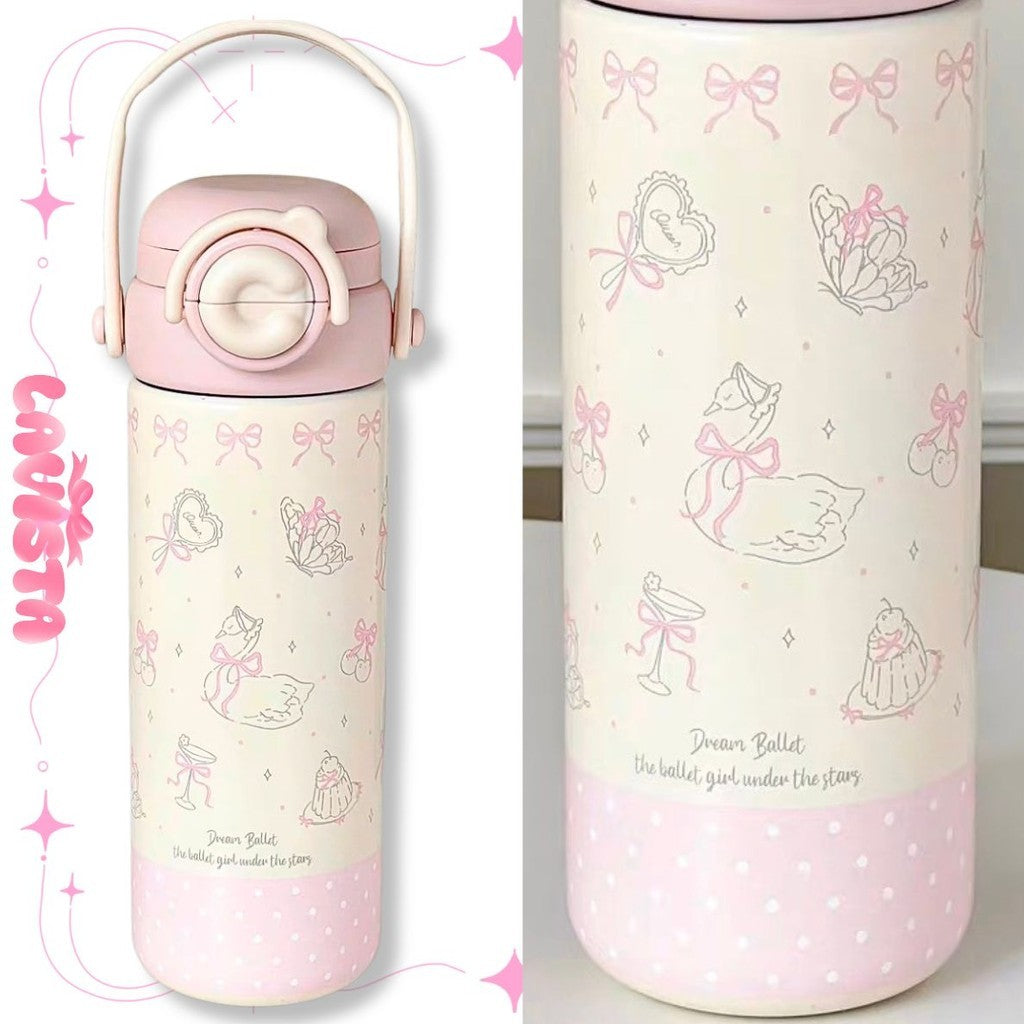 สแตนเลส316 500ML. ขวดน้ำเก็บความเย็นหูหิ้วสุดCUTE กระบอกเก็บความเย็น