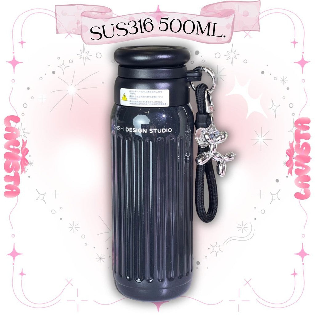 ขวดเก็บความเย็น"สีกลิตเตอร์" สแตนเลส316 530ML.