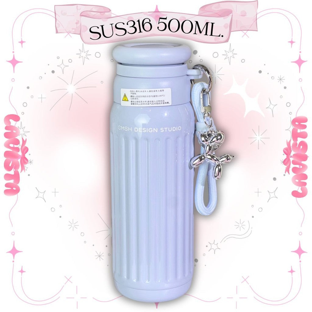 ขวดเก็บความเย็น"สีกลิตเตอร์" สแตนเลส316 530ML.