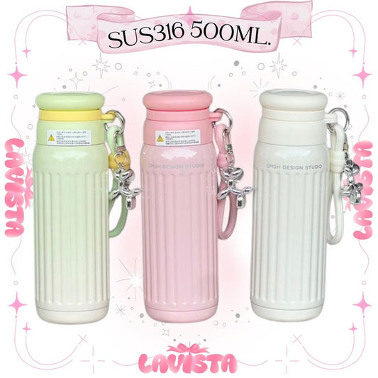 "Glitter color" stainless steel 316 insulated bottle 530ML.