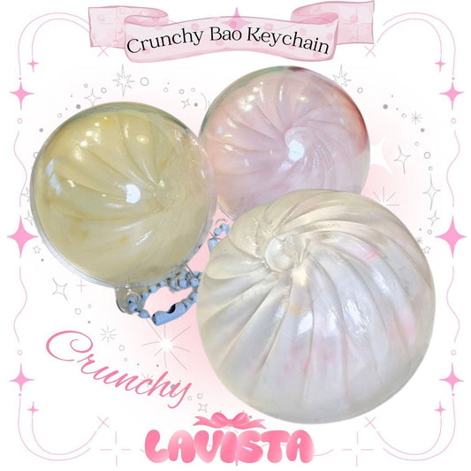 "mini Crunchy Bao" สกุชชี่สอดไส้เสียงกรุบกรอบพร้อมพวงกุญแจ (3สี)